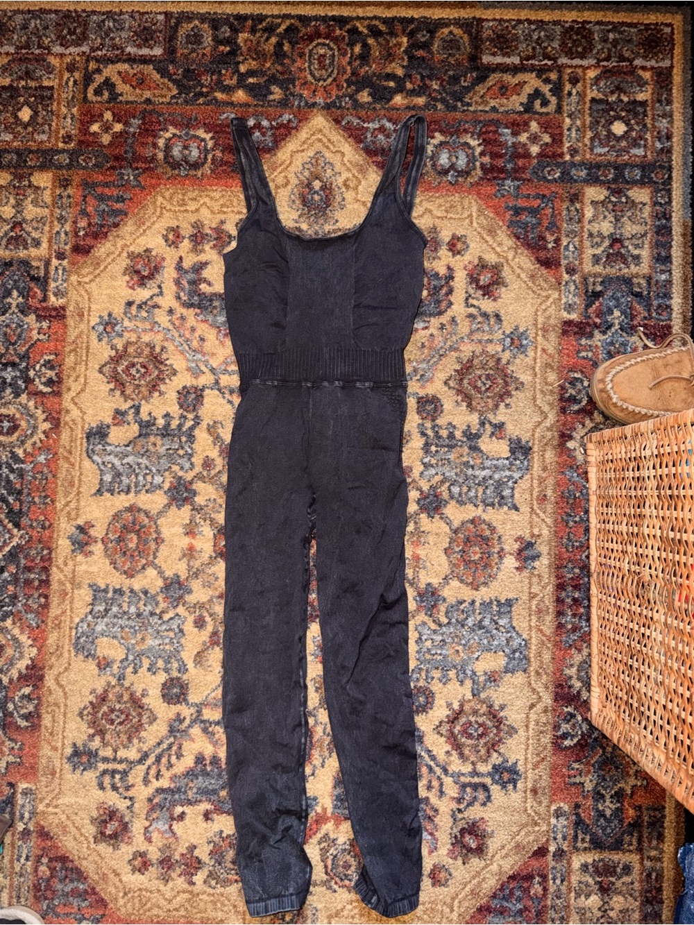 FP Movement Black Ribbed Jumpsuit